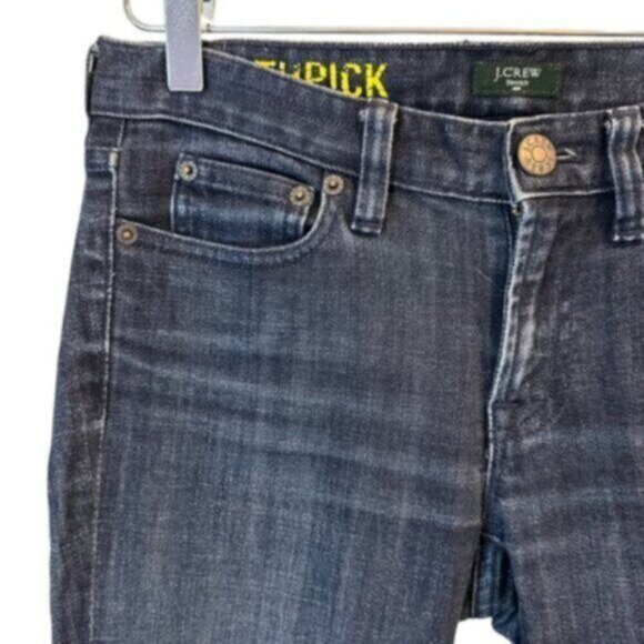 J. Crew | Women's Dark Blue Stretch Toothpick Dark Wash Denim Jeans Size 25 - Picture 2 of 9